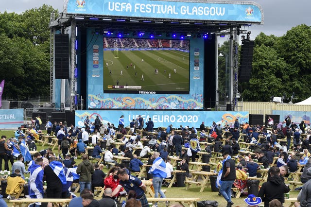 Fans watching Scotland v Czech Republic
