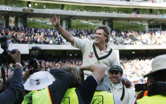 Shane Warne took his 700th Test wicket against England (Gareth Copley/PA)