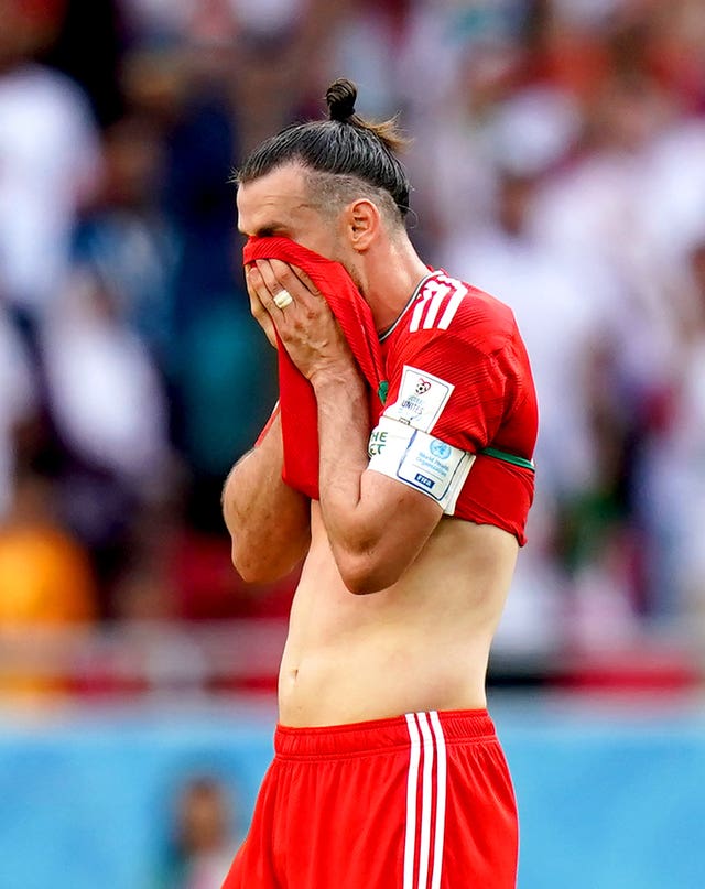 Wales’ Gareth Bale appears dejected following the defeat 