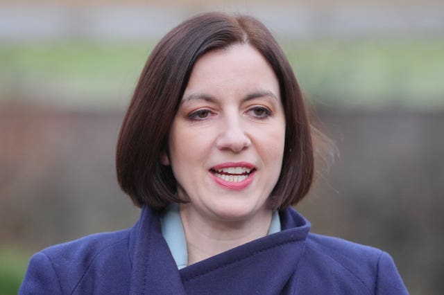 Head and shoulders photo of Bridget Phillipson speaking, while outside