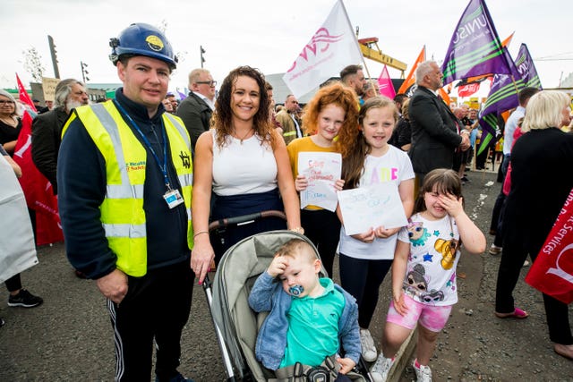 Protest at Belfast shipyard