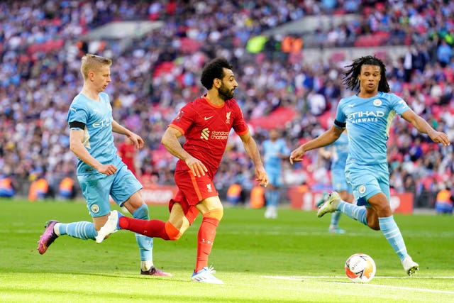 Nathan Ake (right) up against Liverpool's Mohamed Salah