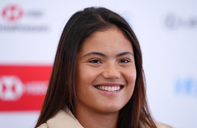 Emma Raducanu speaks to the media at Queens
