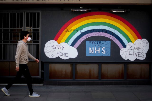 Rainbow graffiti in support of the NHS