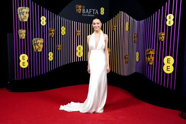  Phoebe Dynevor on the red carpet at the Bafta Film Awards 2024