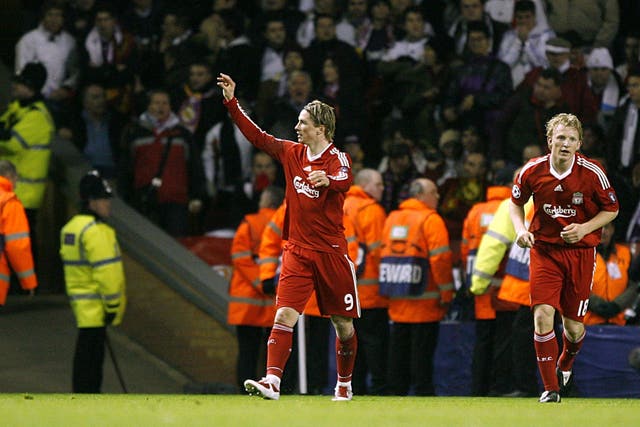 Fernando Torres scored Liverpool's opening goal in their 4-0 win against Real in 2009