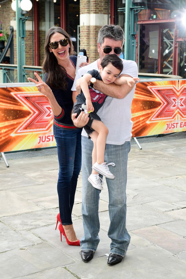 Simon Cowell with Lauren Silverman and son Eric Cowell in 2017
