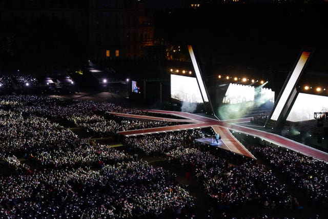 The concert celebrating the 80th Anniversary of VE Day at Horse Guards Parade in central London
