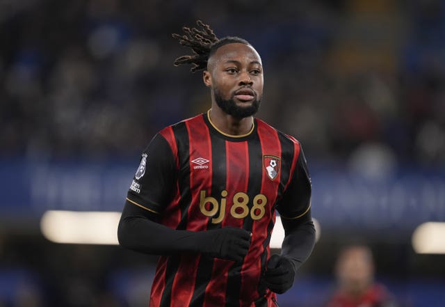 Then Bournemouth player Antoine Semenyo in action against Chelsea