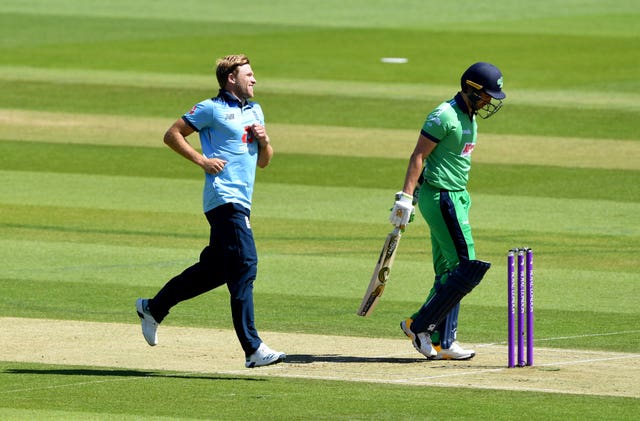 David Willey, left, was back in the England side for the first time since last year's World Cup (Mike Hewitt/PA)