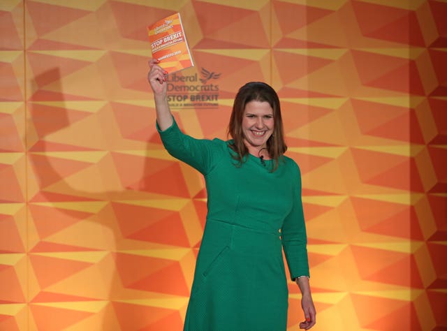 Jo Swinson during the launch of the Lib Dems' manifesto in Camden