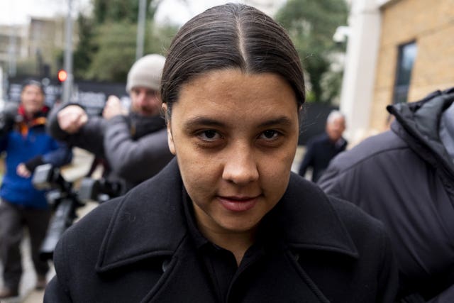 Sam Kerr outside court 