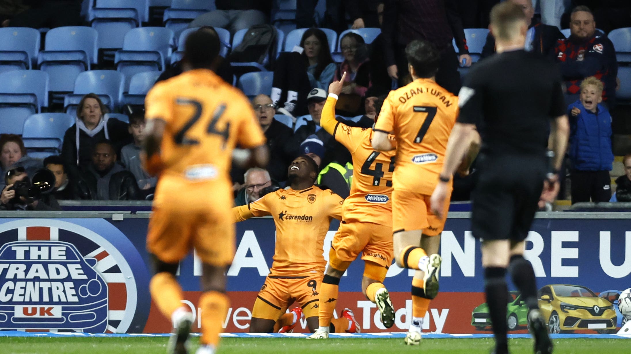 Noah Ohio (centre) netted Hull’s winner (Nigel French/PA)