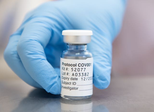 A vial of coronavirus vaccine developed by AstraZeneca and Oxford University (John Cairns/University of Oxford/PA)