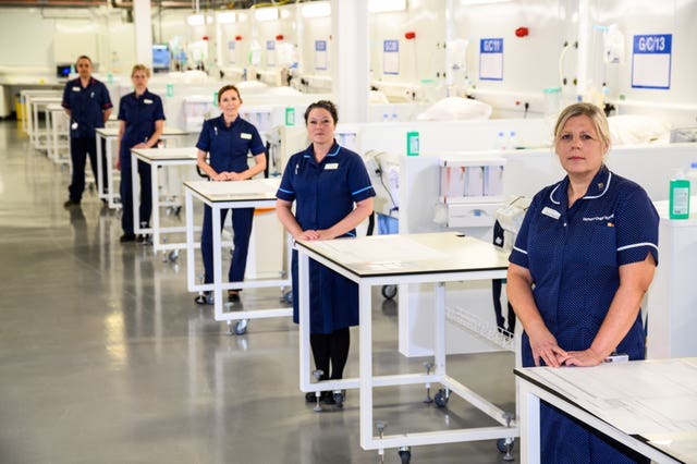 NHS workers in the new facility