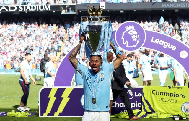 Gabriel Jesus gets his moment with the trophy 