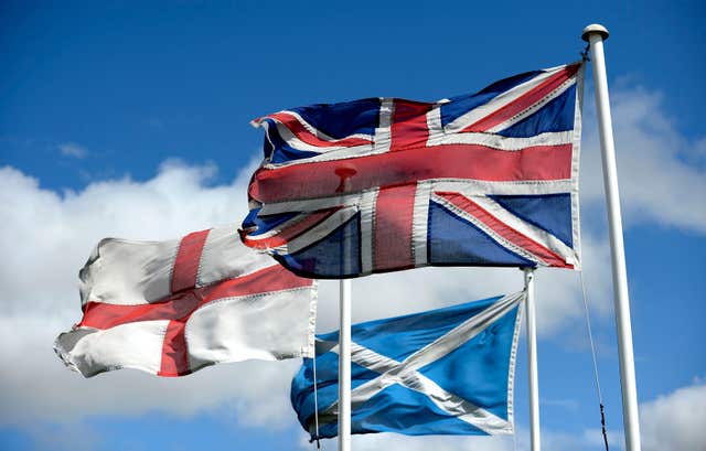 UK, English and Scottish flags
