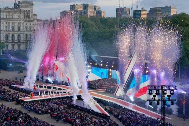 A view of the stage during the concert 