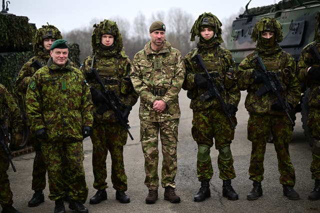 Prince of Wales and troops