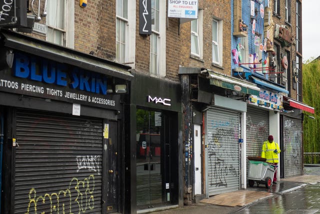 Closed shops on Camden High Street