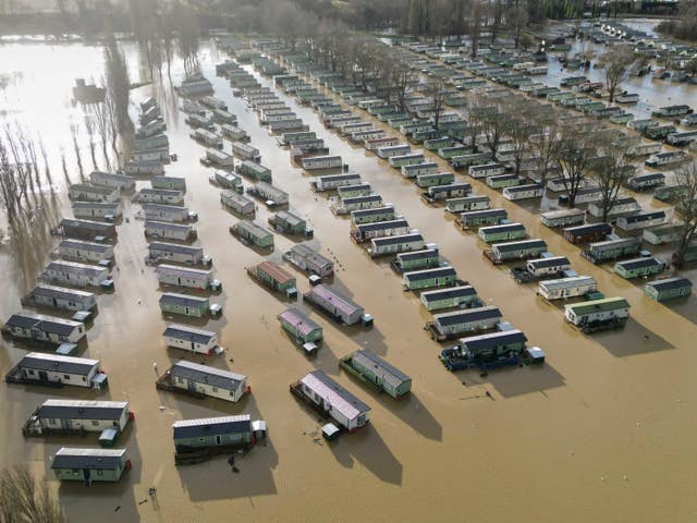 Caravans at Billing Aquadrome (Jacob King/PA)