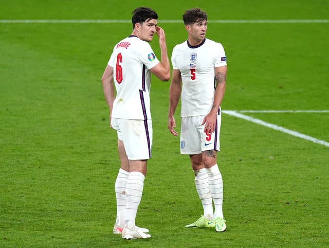 John Stones, right, has been a part of an England defence that has yet to concede a goal 