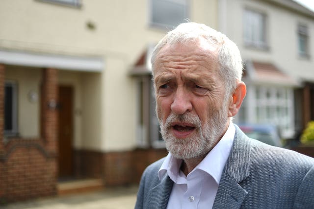 Labour leader Jeremy Corbyn out campaigning in Peterborough during the June by-election (Joe Giddens/PA)