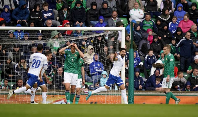 Northern Ireland fell 2-0 down at home to Cyprus 