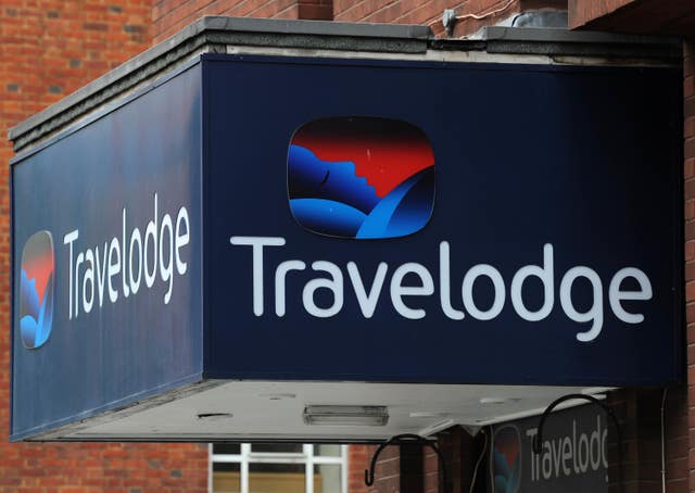 A general view of Travelodge hotel sign near to Marylebone Station, central London