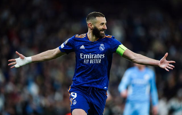 Karim Benzema scored twice for Real in a compelling first leg