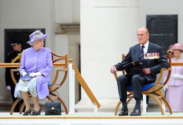 The Queen and Philip on duty