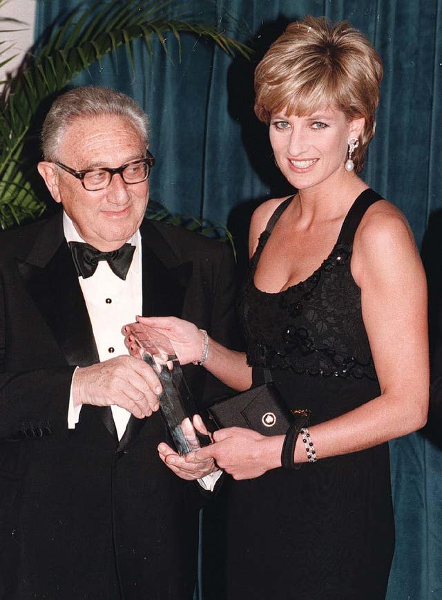 Henry Kissinger with Diana, Princess of Wales in 1995