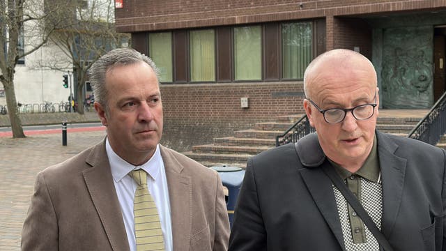 Retired Pc Tim Bradshaw (left) and Andrew Newman, deputy chairman of Sussex Police Federation