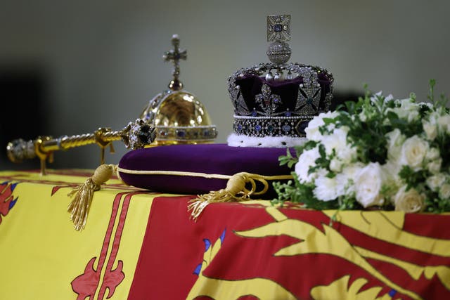 The coffin of the Queen