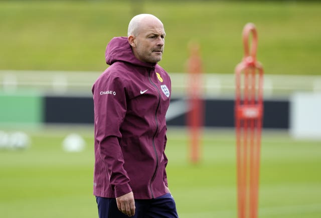 England interim manager Lee Carsley during a training session at St George's Park