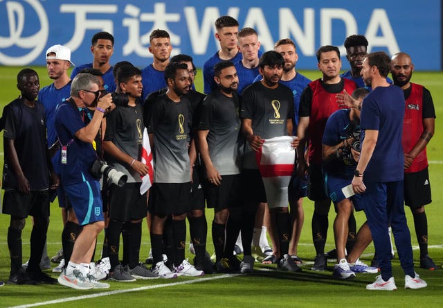 England manager Gareth Southgate during a Community Engagement in Qatar